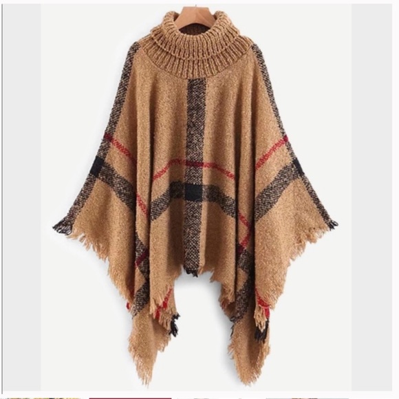 31 Boho Fabulous Plaid Poncho - Picture 3 of 4